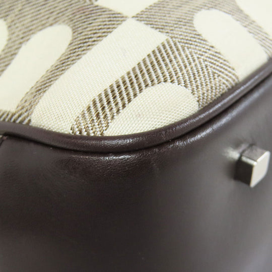 BALLY Tote Bag canvas Brown With logo Women Used Authentic