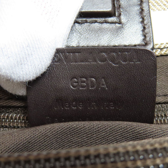 BALLY Tote Bag canvas Brown With logo Women Used Authentic