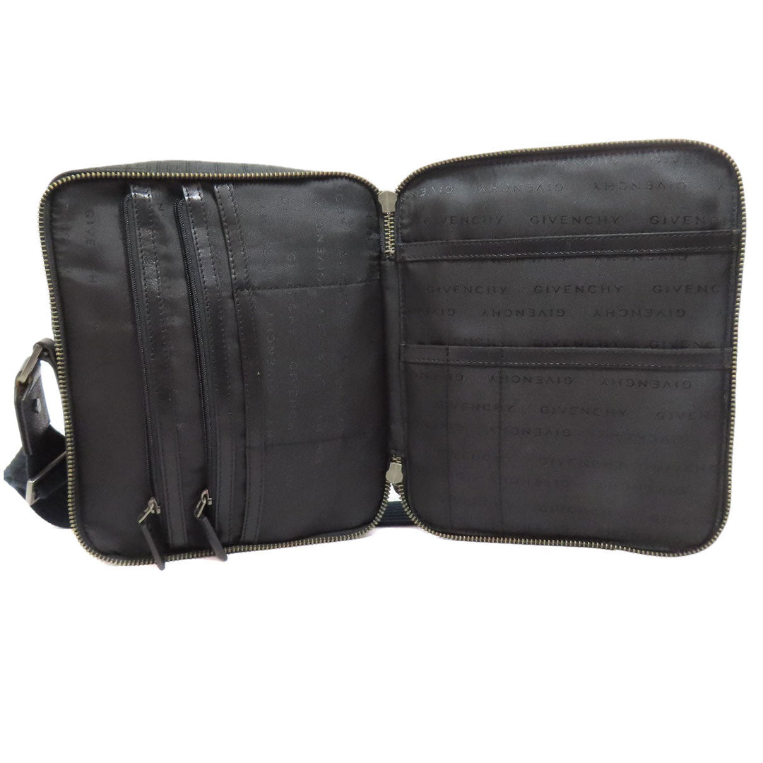 Givenchy Shoulder Bag canvas black logo Women Used Authentic