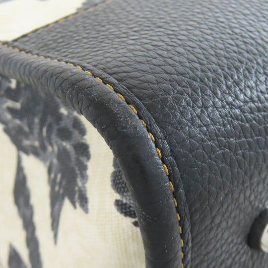 COACH Handbag CJ624 canvas black Dempsey Tote 40 Houndstooth Print and Patch 2WAY Women Used Authentic