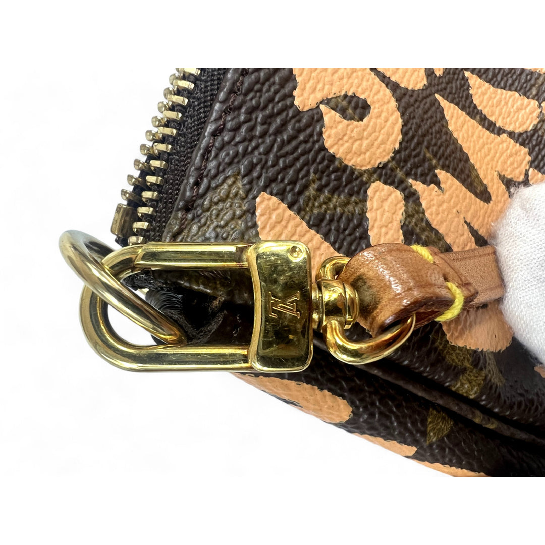 Louis Vuitton Stephen Sprouse Graffiti Clutch Monogram Canvas Brown Orange Unisex Handbag Zip