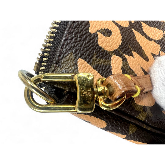 Louis Vuitton Stephen Sprouse Graffiti Clutch Monogram Canvas Brown Orange Unisex Handbag Zip