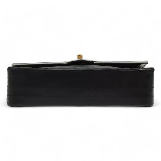 Chanel Matelasse Chain Shoulder Bag Lambskin Black Gold CC