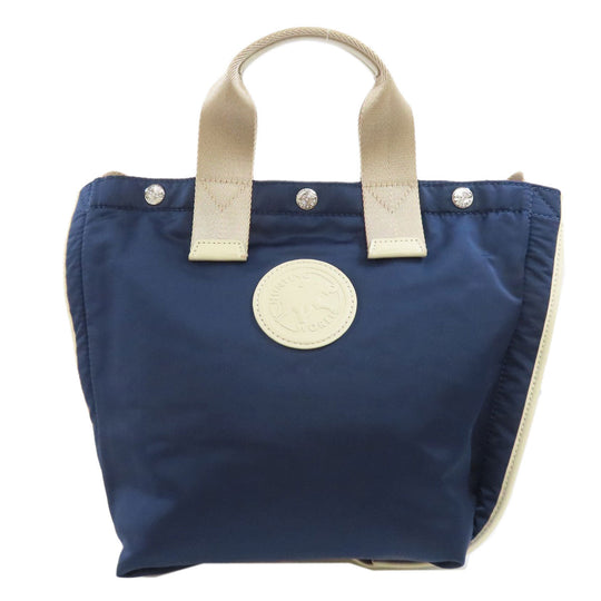 HUNTING WORLD Tote Bag Nylon Navy logo Women Used Authentic