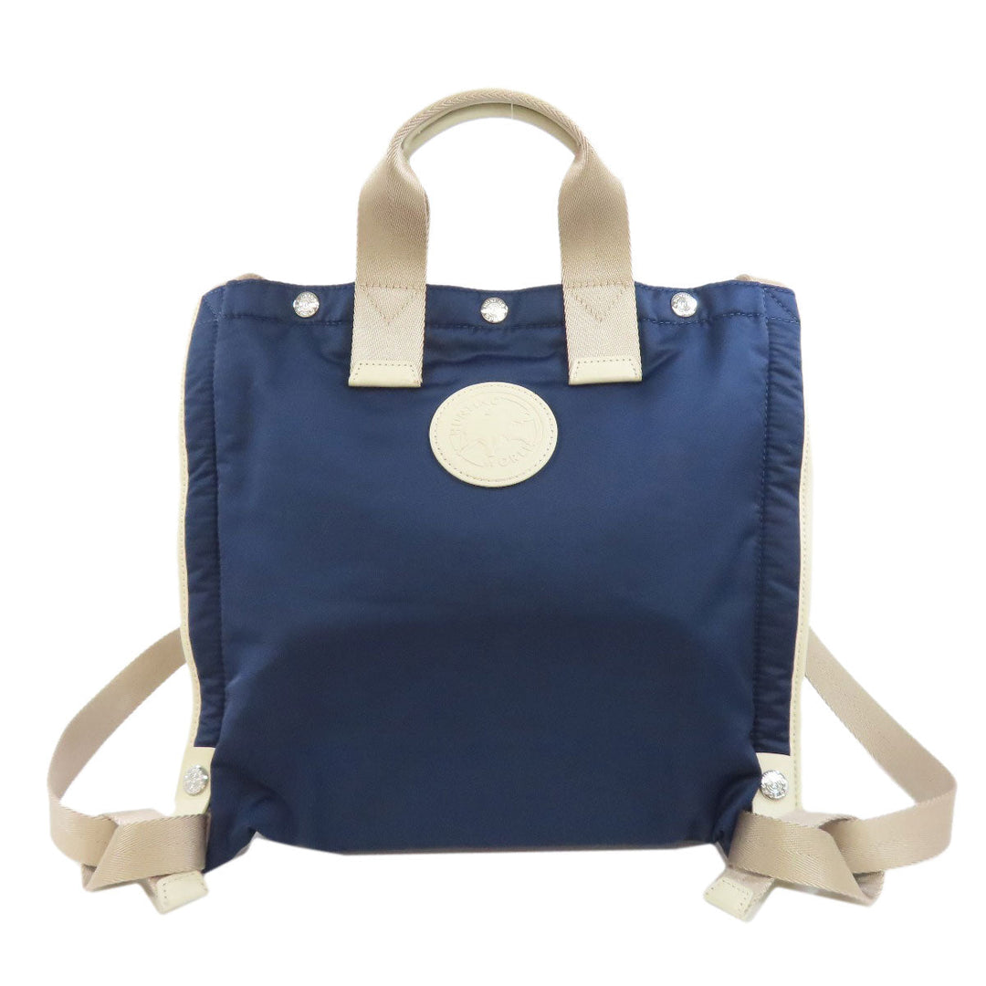HUNTING WORLD Tote Bag Nylon Navy logo Women Used Authentic