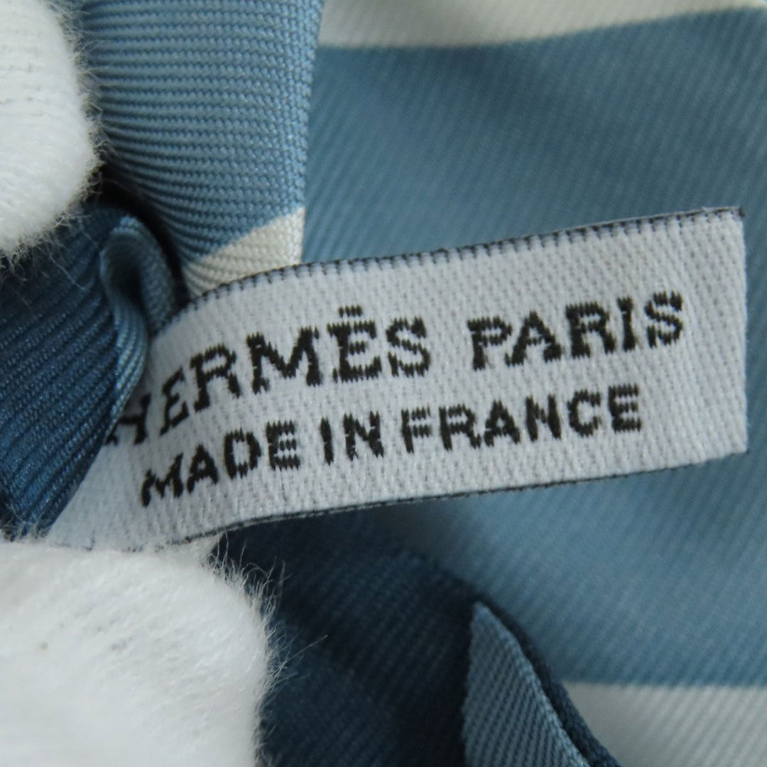 HERMES Hair rubber silk blue Shush Women Used Authentic
