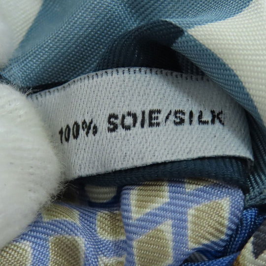 HERMES Hair rubber silk blue Shush Women Used Authentic