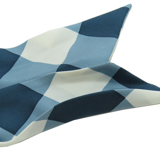 HERMES Hair rubber silk blue Shush Women Used Authentic