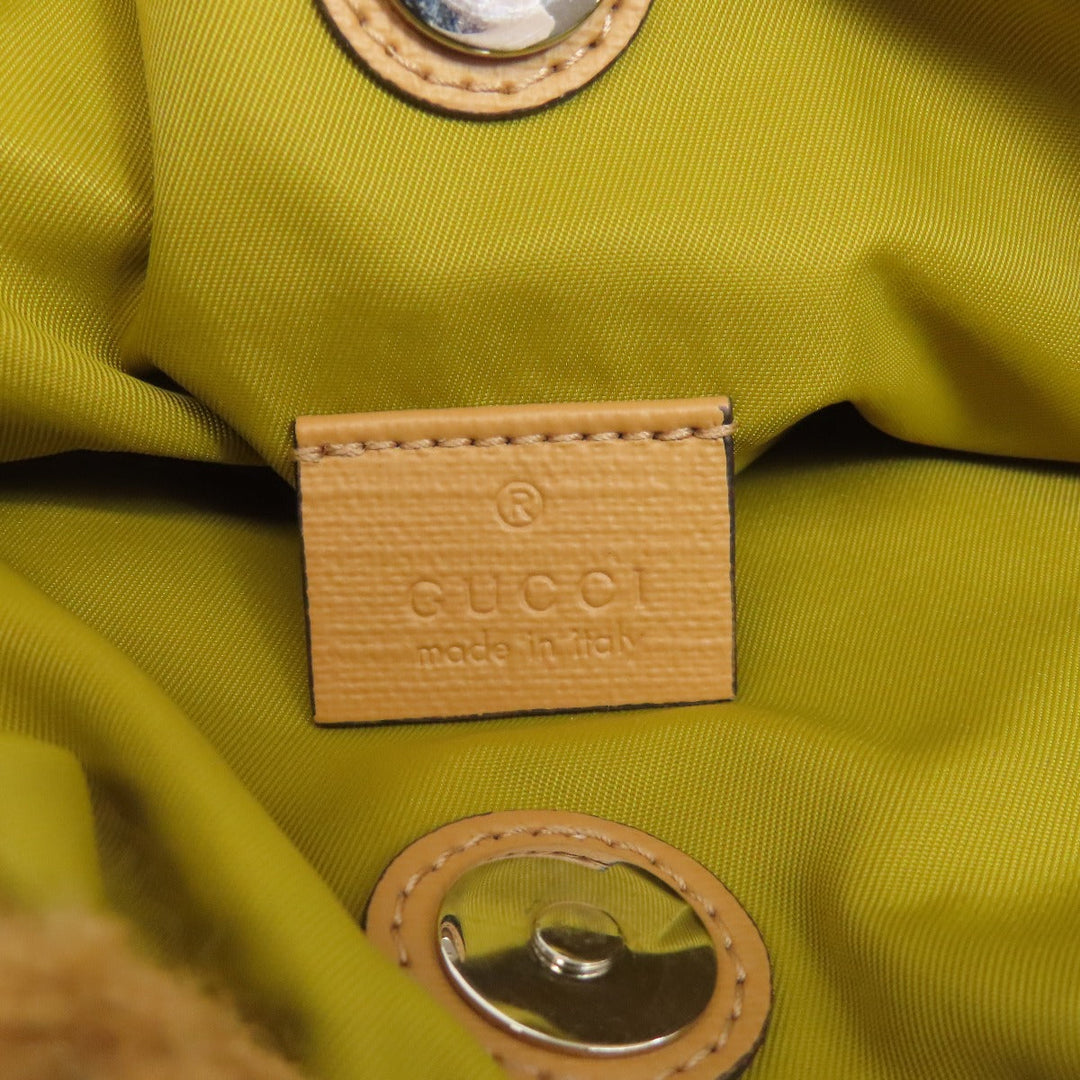 GUCCI Handbag 752175 wool Brown Children's Bag Jetson Collaboration Women Used Authentic