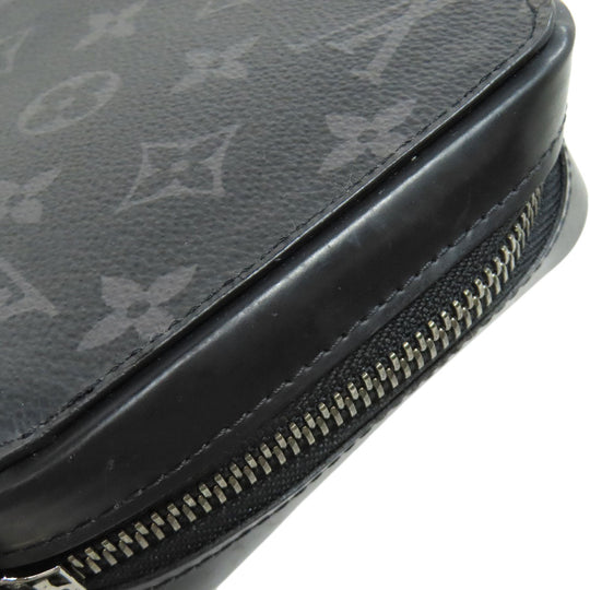 LOUIS VUITTON business bag M61698 Monogram Eclipse black Zippy XL mens Used Authentic