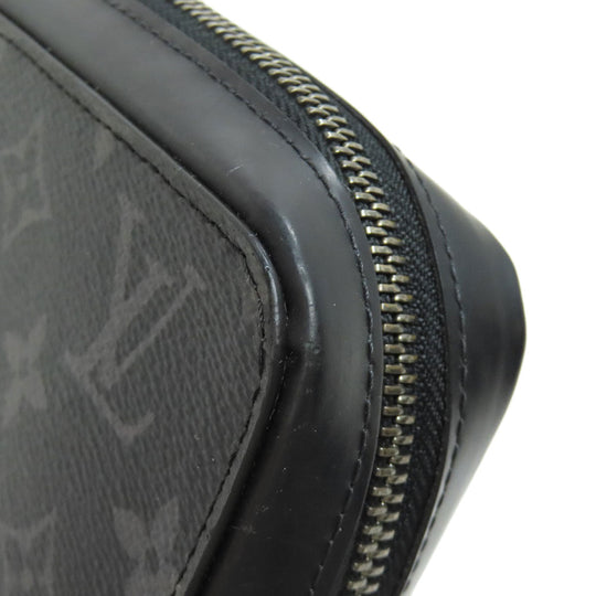 LOUIS VUITTON business bag M61698 Monogram Eclipse black Zippy XL mens Used Authentic