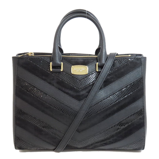 MICHAEL KORS Handbag leather black 2WAY Women Used Authentic