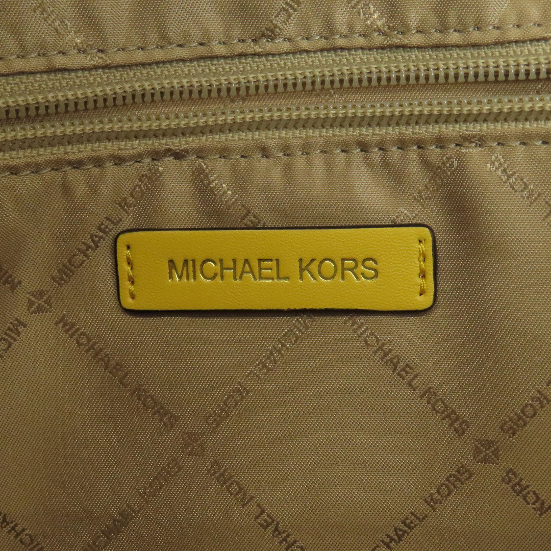 MICHAEL KORS Tote Bag PVC Brown MK Signature 2WAY Women Used Authentic