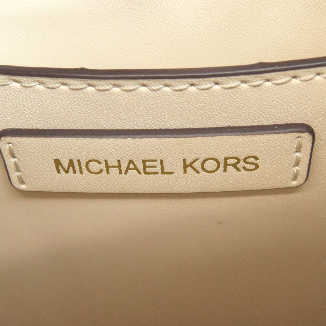 MICHAEL KORS Handbag leather white Platt 2WAY Women Used Authentic