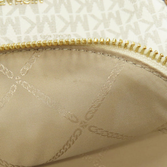 MICHAEL KORS Backpack PVC white MK signature Women Used Authentic