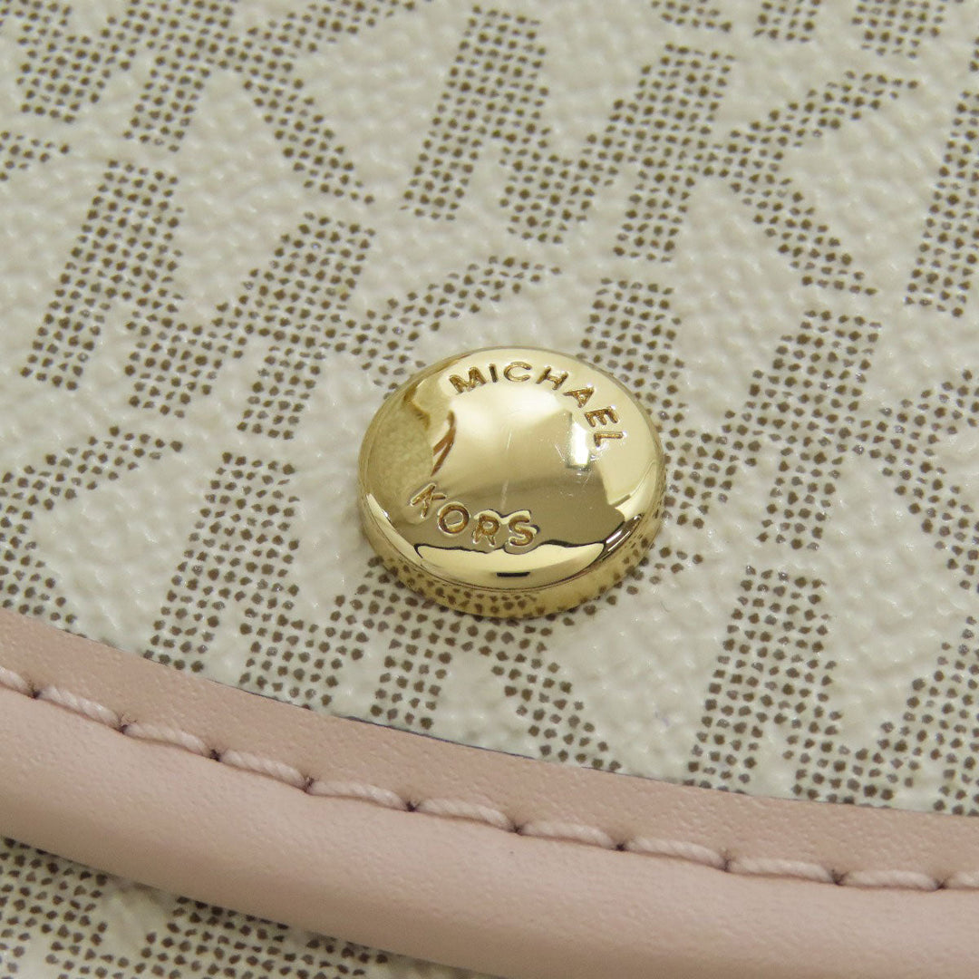 MICHAEL KORS Backpack PVC white MK signature Women Used Authentic