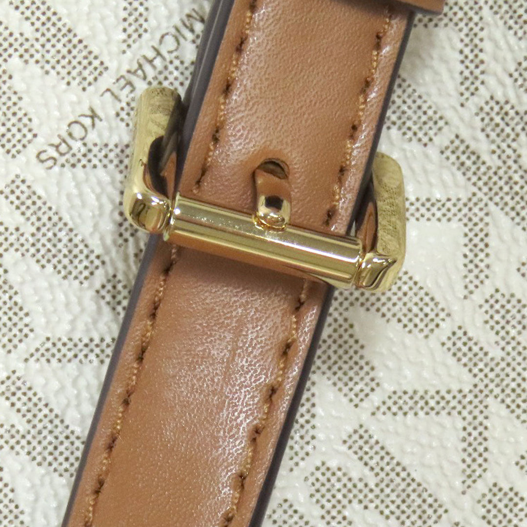 MICHAEL KORS Backpack PVC white MK signature Women Used Authentic