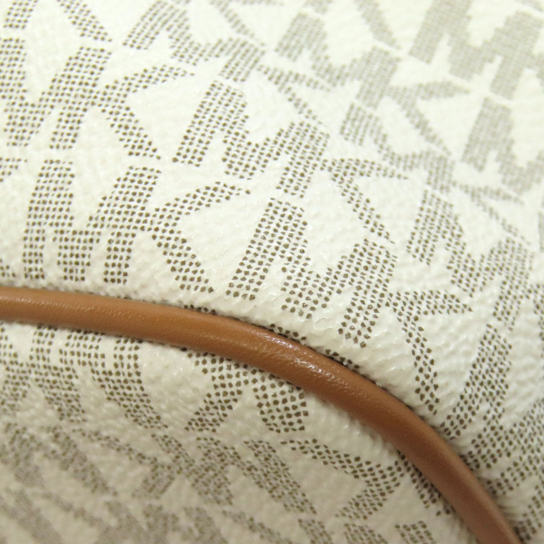 MICHAEL KORS Backpack PVC white MK signature Women Used Authentic