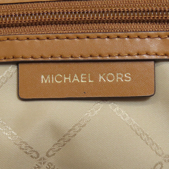 MICHAEL KORS Backpack PVC white MK signature Women Used Authentic