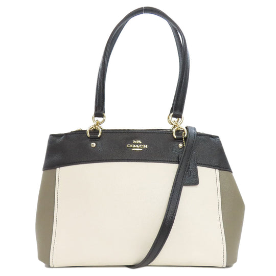 COACH Handbag F24549 leather black 2WAY Women Used Authentic