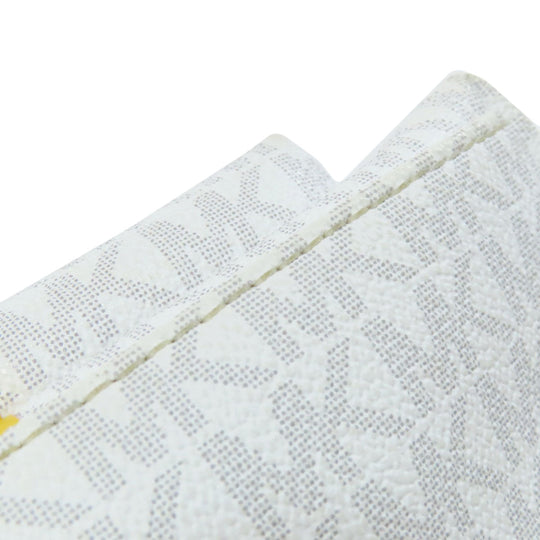 MICHAEL KORS Backpack PVC white MK Signature Stripes Women Used Authentic