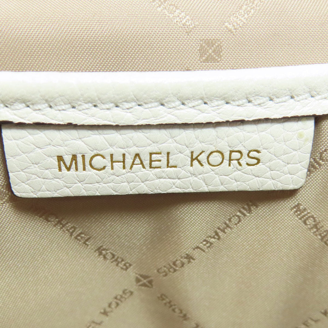 MICHAEL KORS Backpack PVC white MK Signature Stripes Women Used Authentic