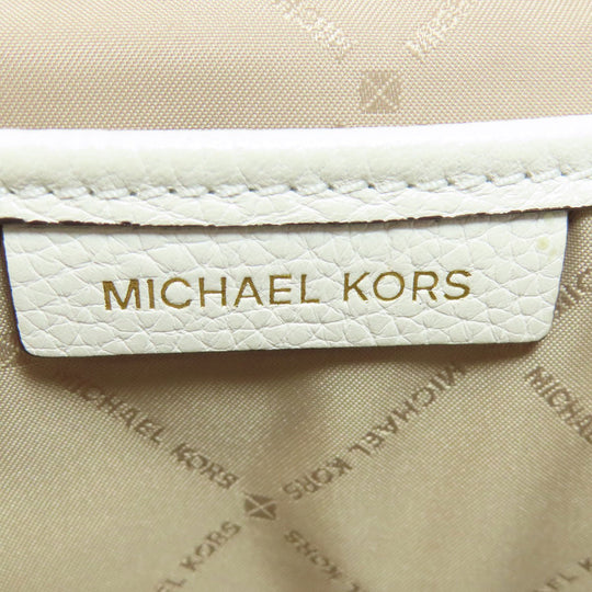 MICHAEL KORS Backpack PVC white MK Signature Stripes Women Used Authentic