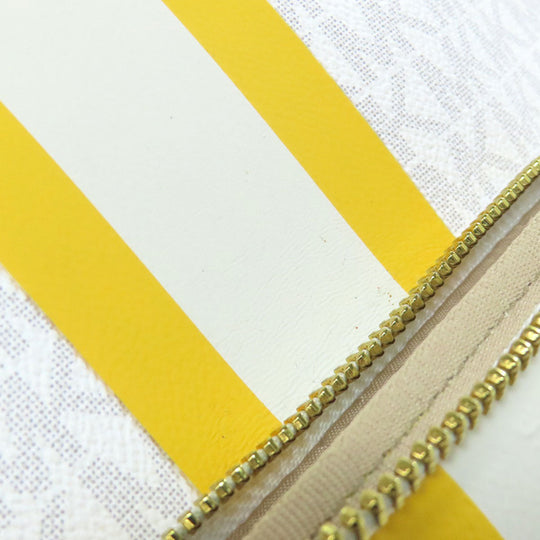 MICHAEL KORS Backpack PVC white MK Signature Stripes Women Used Authentic