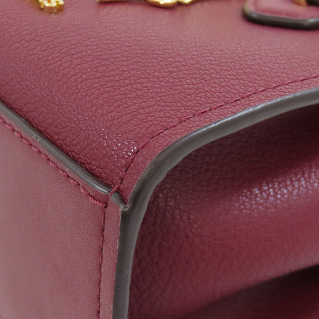 MICHAEL KORS Handbag PVC Red MK Signature 2WAY Women Used Authentic