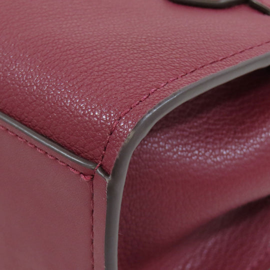 MICHAEL KORS Handbag PVC Red MK Signature 2WAY Women Used Authentic