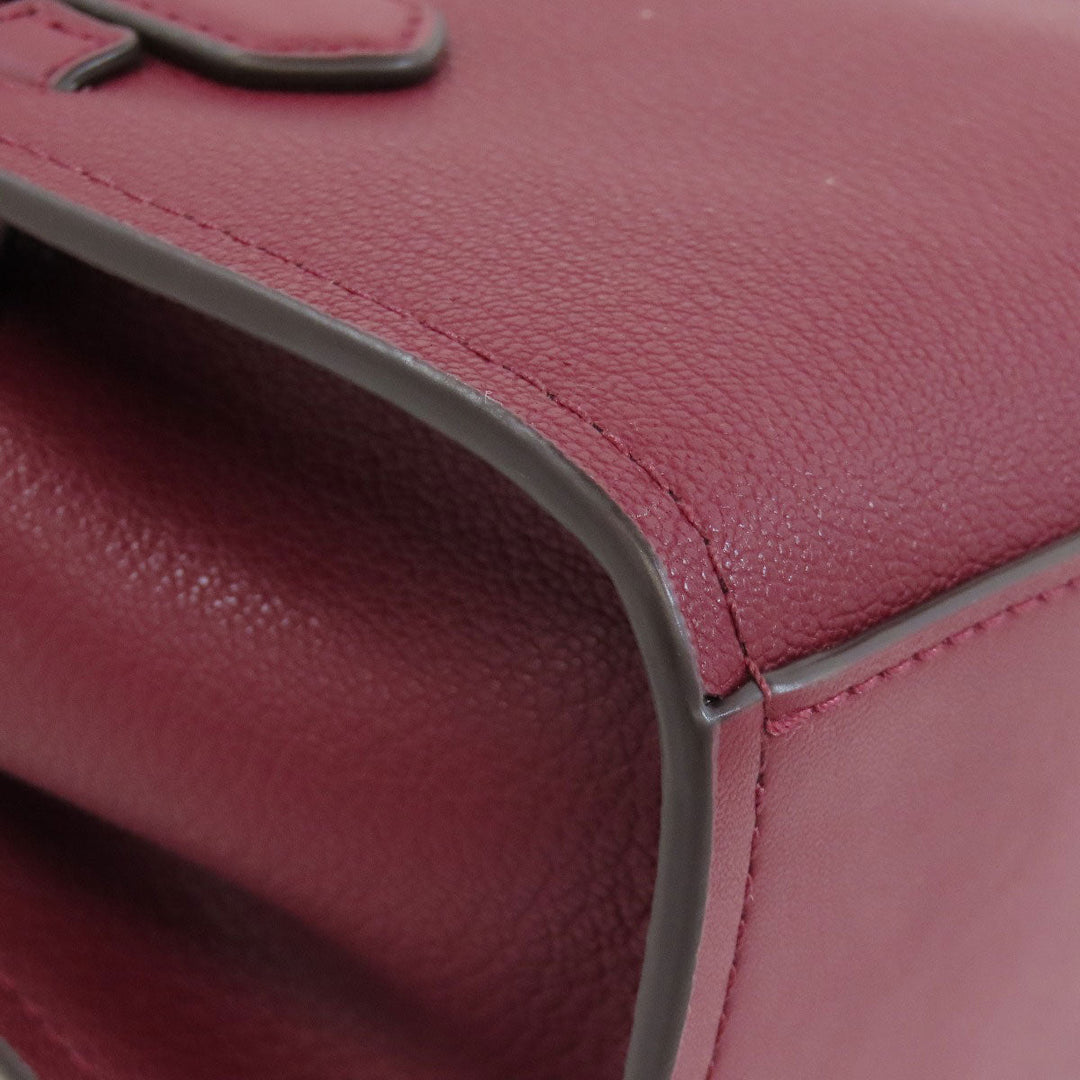 MICHAEL KORS Handbag PVC Red MK Signature 2WAY Women Used Authentic