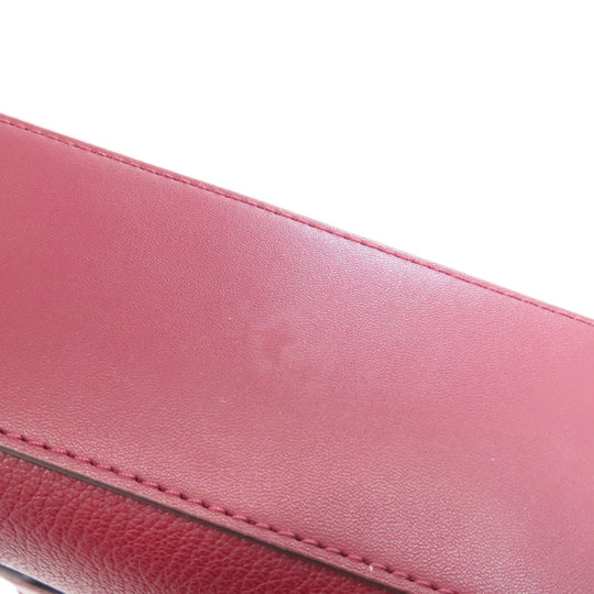 MICHAEL KORS Handbag PVC Red MK Signature 2WAY Women Used Authentic