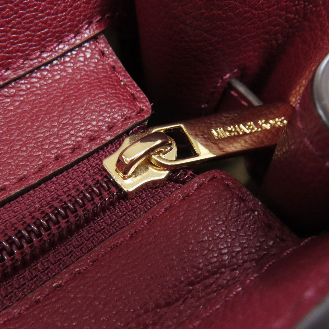 MICHAEL KORS Handbag PVC Red MK Signature 2WAY Women Used Authentic