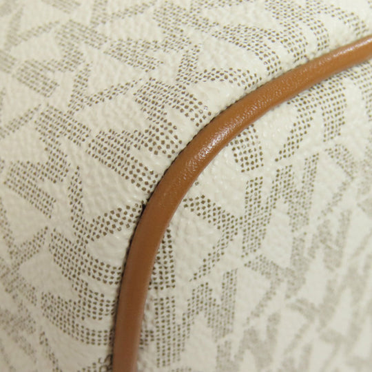 MICHAEL KORS Backpack PVC white Rear MK Signature Women Used Authentic