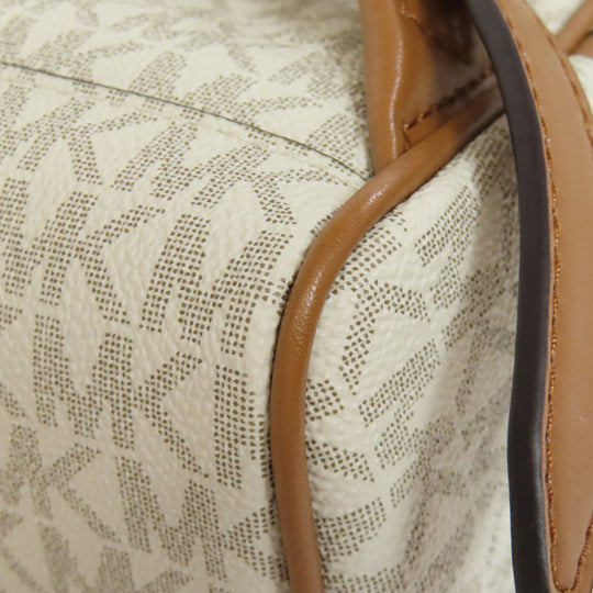 MICHAEL KORS Backpack PVC white Rear MK Signature Women Used Authentic