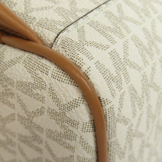 MICHAEL KORS Backpack PVC white Rear MK Signature Women Used Authentic