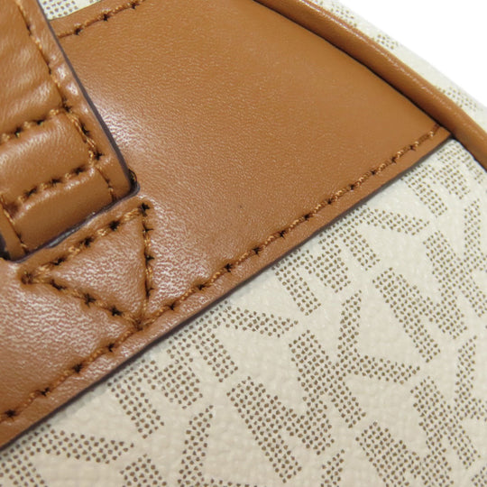 MICHAEL KORS Backpack PVC white Rear MK Signature Women Used Authentic