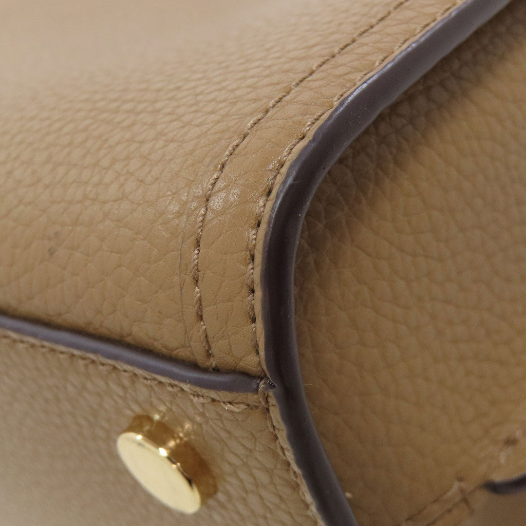 MICHAEL KORS Handbag leather Brown 2WAY Women Used Authentic