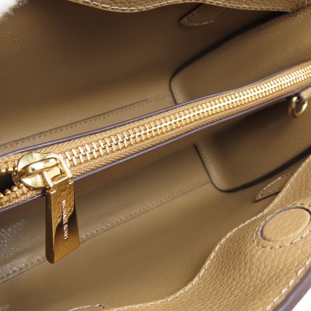 MICHAEL KORS Handbag leather Brown 2WAY Women Used Authentic