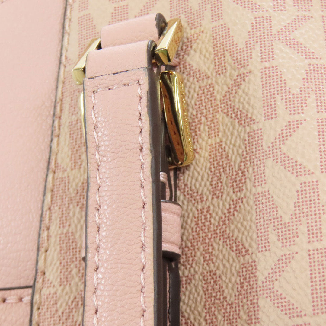 MICHAEL KORS Tote Bag PVC pink MK signature Women Used Authentic