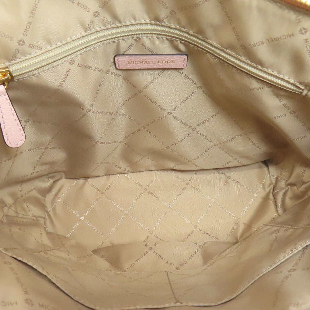 MICHAEL KORS Tote Bag PVC pink MK signature Women Used Authentic