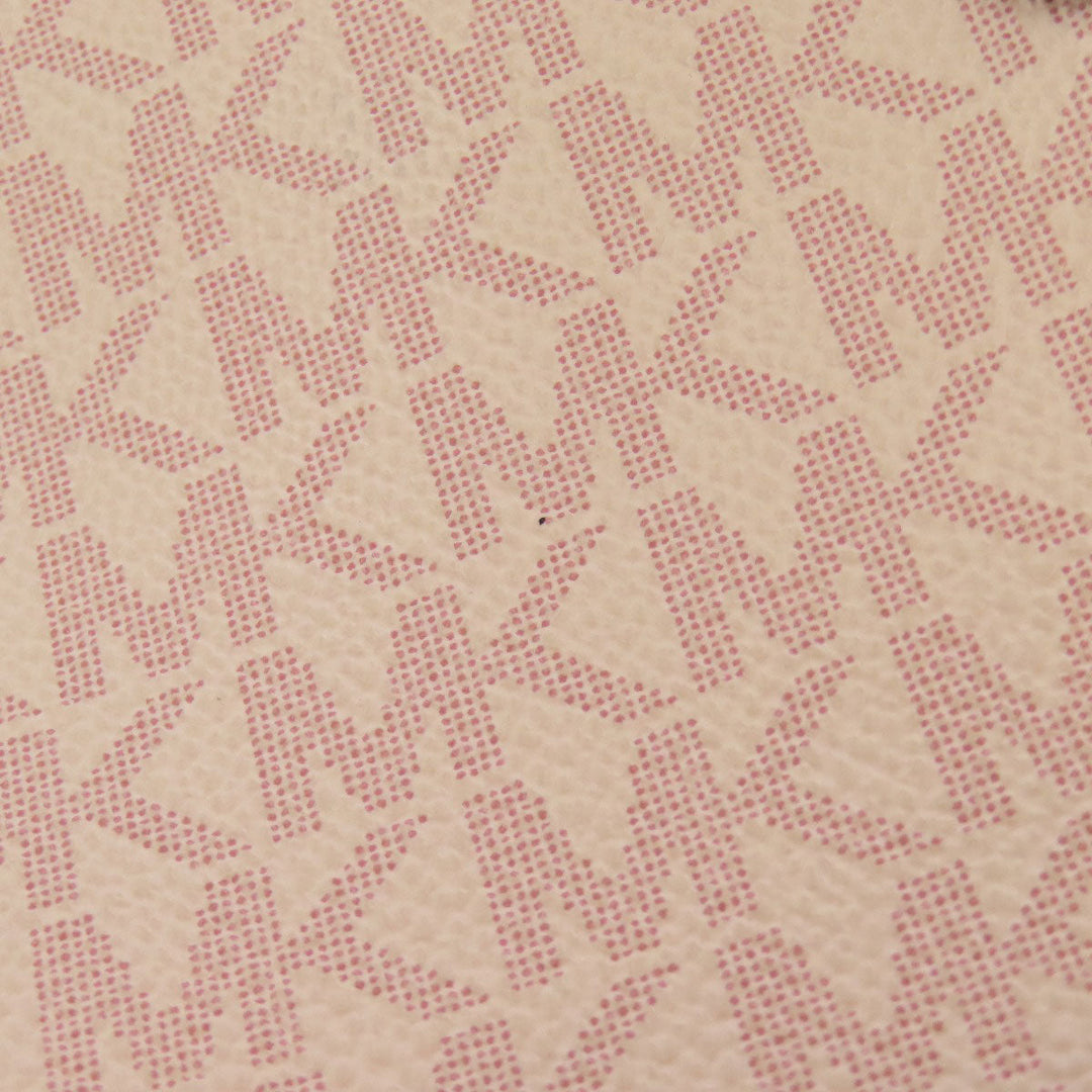 MICHAEL KORS Tote Bag PVC pink MK signature Women Used Authentic
