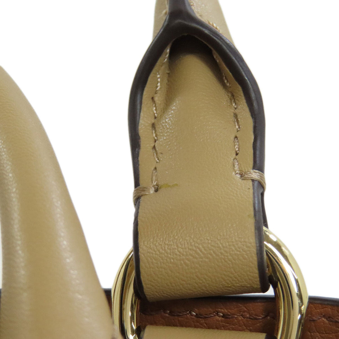 MICHAEL KORS Handbag leather beige 2WAY Women Used Authentic