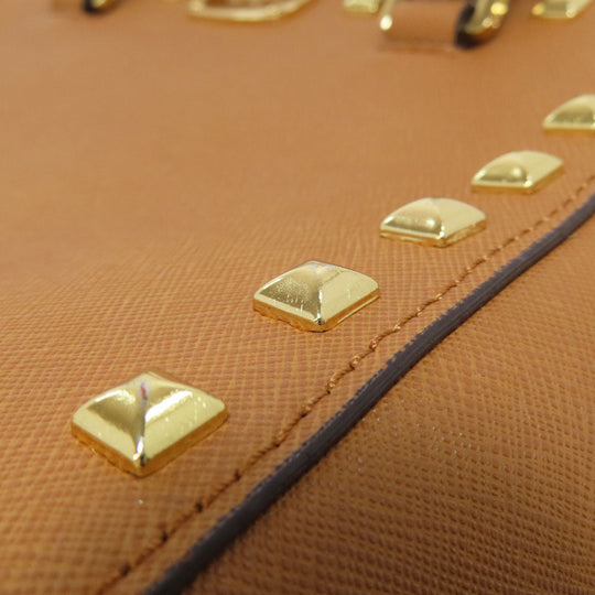 MICHAEL KORS Handbag leather Brown Studs 2WAY Women Used Authentic