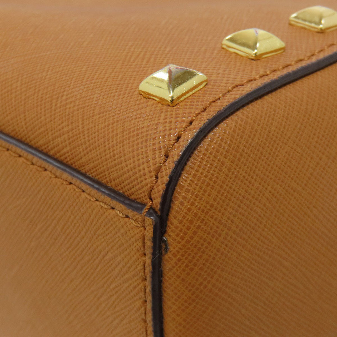 MICHAEL KORS Handbag leather Brown Studs 2WAY Women Used Authentic