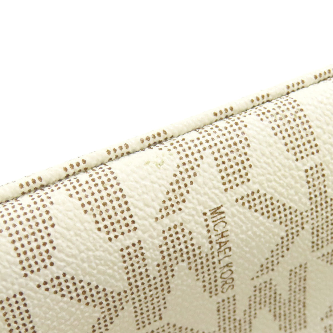 MICHAEL KORS Tote Bag PVC white MK signature Women Used Authentic