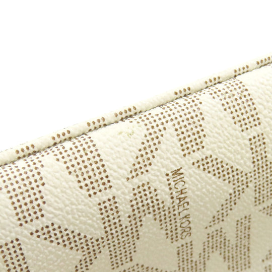 MICHAEL KORS Tote Bag PVC white MK signature Women Used Authentic