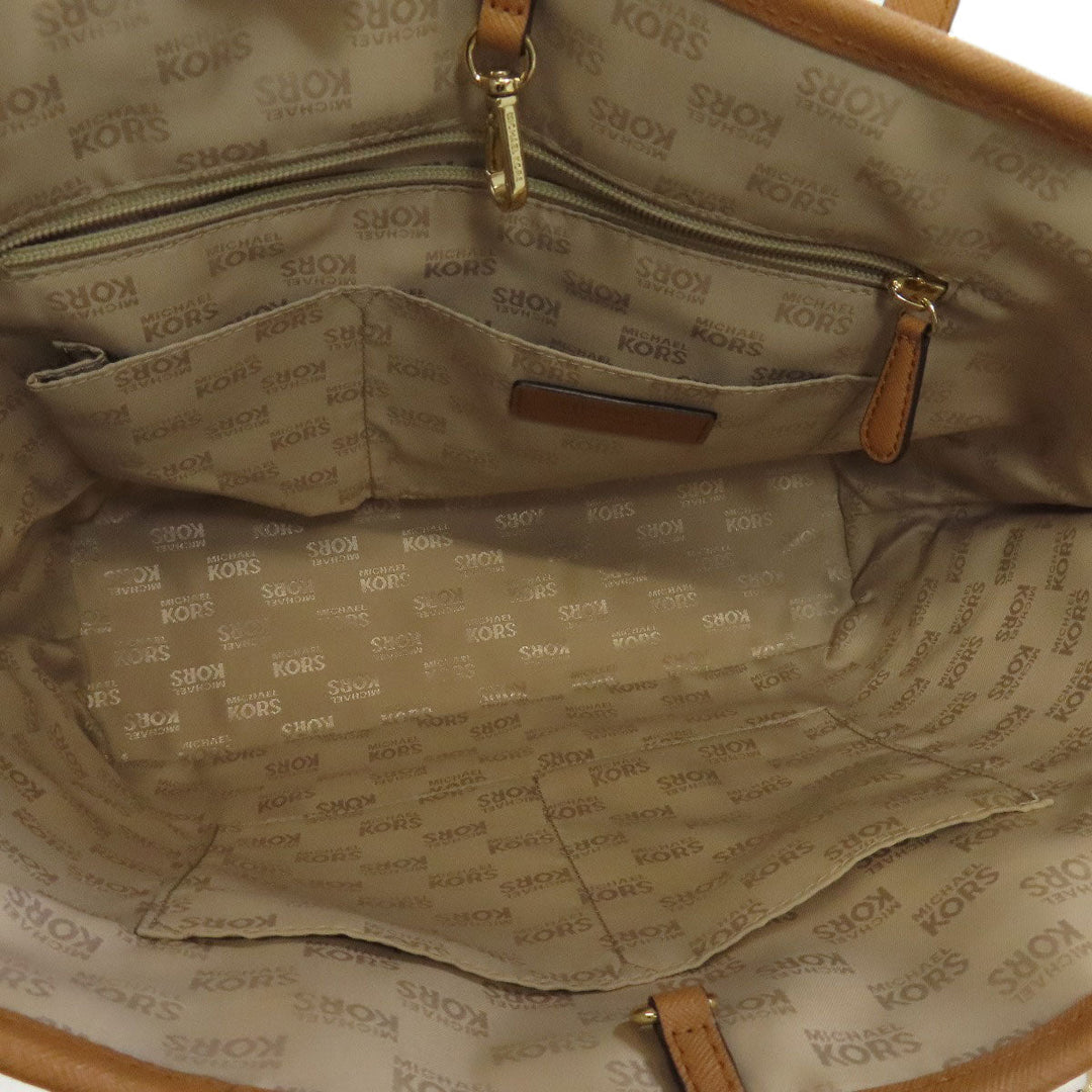 MICHAEL KORS Tote Bag PVC white MK signature Women Used Authentic