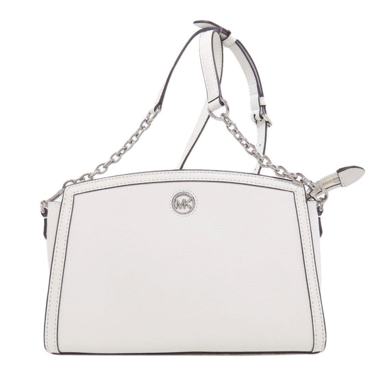 MICHAEL KORS Shoulder Bag leather white logo Women Used Authentic