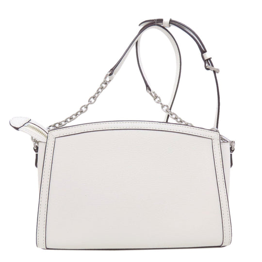 MICHAEL KORS Shoulder Bag leather white logo Women Used Authentic